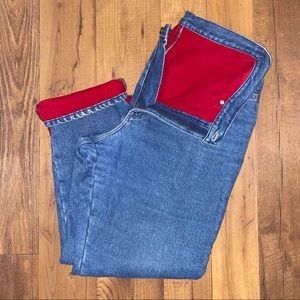 L.L. Bean Red Fleece Linning- Mom Jeans Sz.14